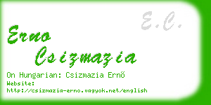 erno csizmazia business card