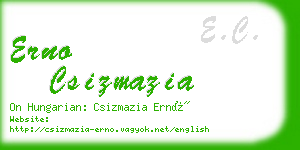 erno csizmazia business card